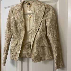 Bebe white and gold blazer